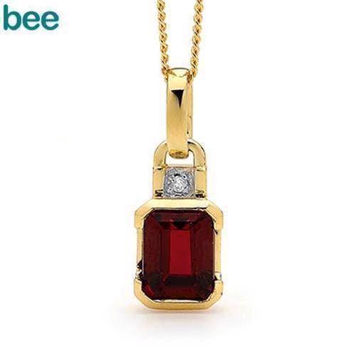 Image of 9 kt guld Ruby and Diamond collier blank fra Bee Jewelry